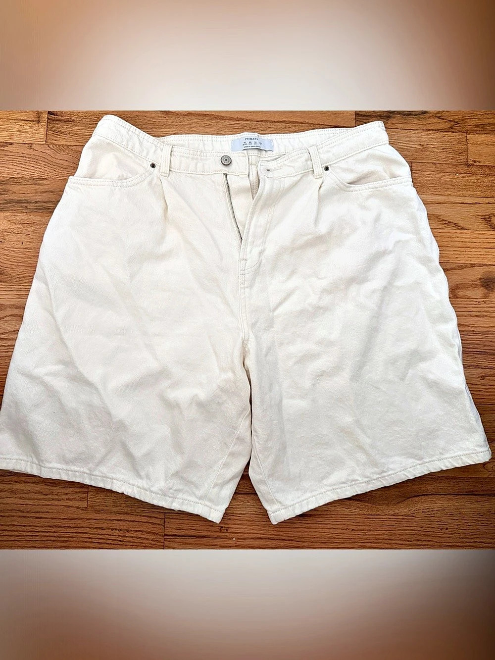 Primark White Jean Shorts Size 14